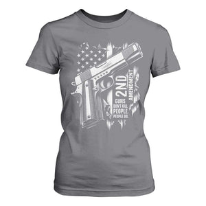 Guns Dont Kill People Do T Shirt For Women 2nd Amendment American Flag TS11 Charcoal Print Your Wear