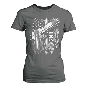 Guns Dont Kill People Do T Shirt For Women 2nd Amendment American Flag TS11 Dark Heather Print Your Wear
