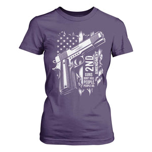 Guns Dont Kill People Do T Shirt For Women 2nd Amendment American Flag TS11 Purple Print Your Wear