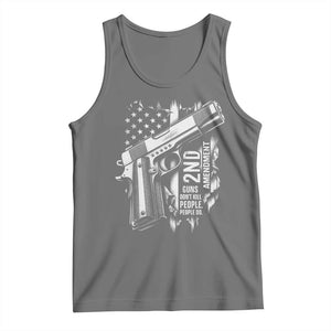 Guns Dont Kill People Do Tank Top 2nd Amendment American Flag TS11 Black Heather Print Your Wear