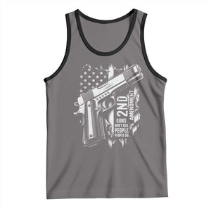 Guns Dont Kill People Do Tank Top 2nd Amendment American Flag TS11 Deep Heather Black Print Your Wear