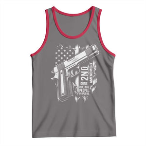 Guns Dont Kill People Do Tank Top 2nd Amendment American Flag TS11 Deep Heather Red Print Your Wear
