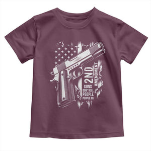 Guns Dont Kill People Do Toddler T Shirt 2nd Amendment American Flag TS11 Maroon Print Your Wear