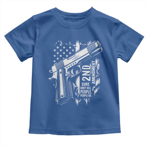 Guns Dont Kill People Do Toddler T Shirt 2nd Amendment American Flag TS11 Royal Blue Print Your Wear