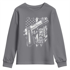 Guns Dont Kill People Do Youth Sweatshirt 2nd Amendment American Flag TS11 Charcoal Print Your Wear