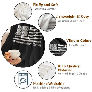 Funny Pro Gun Celebrate Diversity Throw Blanket 2nd Amendment Vintage American Flag TS11 Print Your Wear