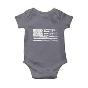 Funny Pro Gun Celebrate Diversity Baby Onesie 2nd Amendment Vintage American Flag TS11 Charcoal Print Your Wear