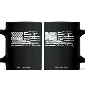 Funny Pro Gun Celebrate Diversity Coffee Mug 2nd Amendment Vintage American Flag TS11 Black Print Your Wear