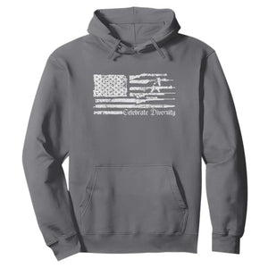 Funny Pro Gun Celebrate Diversity Hoodie 2nd Amendment Vintage American Flag TS11 Charcoal Print Your Wear
