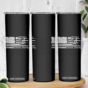 Funny Pro Gun Celebrate Diversity Skinny Tumbler 2nd Amendment Vintage American Flag TS11 Print Your Wear