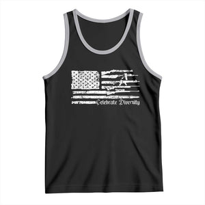Funny Pro Gun Celebrate Diversity Tank Top 2nd Amendment Vintage American Flag TS11 Black Athletic Heather Print Your Wear