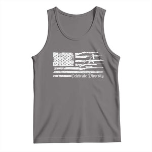 Funny Pro Gun Celebrate Diversity Tank Top 2nd Amendment Vintage American Flag TS11 Deep Heather Print Your Wear