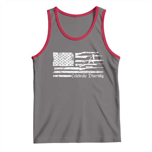 Funny Pro Gun Celebrate Diversity Tank Top 2nd Amendment Vintage American Flag TS11 Deep Heather Red Print Your Wear