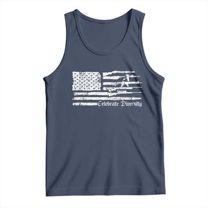 Funny Pro Gun Celebrate Diversity Tank Top 2nd Amendment Vintage American Flag TS11 Navy Print Your Wear