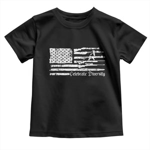 Funny Pro Gun Celebrate Diversity Toddler T Shirt 2nd Amendment Vintage American Flag TS11 Black Print Your Wear