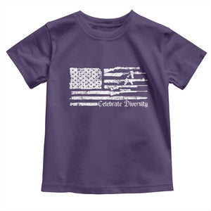 Funny Pro Gun Celebrate Diversity Toddler T Shirt 2nd Amendment Vintage American Flag TS11 Purple Print Your Wear