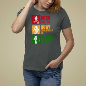 Harris 2024 T Shirt For Women Rosa Sat So Ruby Could Walk So Kamala Could Run TS11 Dark Heather Print Your Wear