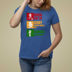 Harris 2024 T Shirt For Women Rosa Sat So Ruby Could Walk So Kamala Could Run TS11 Royal Blue Print Your Wear