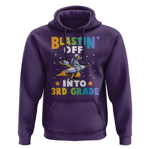 Funny Back To School Space Hoodie Blastin' Off Into 3rd Grade Astronaut Rocket TS11 Purple Print Your Wear