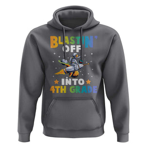Funny Back To School Space Hoodie Blastin' Off Into 4th Grade Astronaut Rocket TS11 Charcoal Print Your Wear