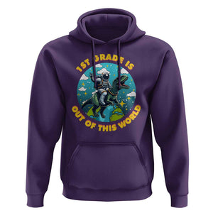 Funny Back To School Space Hoodie 2ND Grade Is Out Of This World Dinosaur Astronaut Planet TS11 Purple Print Your Wear