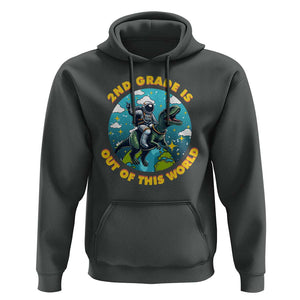 Funny Back To School Space Hoodie 1ST Grade Is Out Of This World Dinosaur Astronaut Planet TS11 Dark Heather Print Your Wear