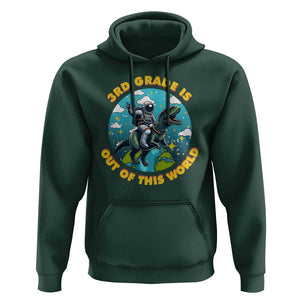 Funny Back To School Space Hoodie 3RD Grade Is Out Of This World Dinosaur Astronaut Planet TS11 Dark Forest Green Print Your Wear