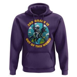 Funny Back To School Space Hoodie 3RD Grade Is Out Of This World Dinosaur Astronaut Planet TS11 Purple Print Your Wear