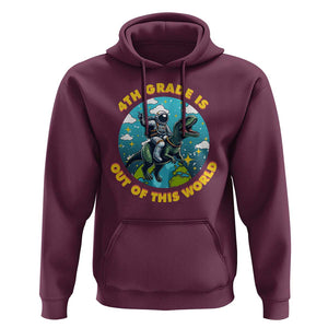 Funny Back To School Space Hoodie 4TH Grade Is Out Of This World Dinosaur Astronaut Planet TS11 Maroon Print Your Wear