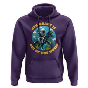 Funny Back To School Space Hoodie 4TH Grade Is Out Of This World Dinosaur Astronaut Planet TS11 Purple Print Your Wear