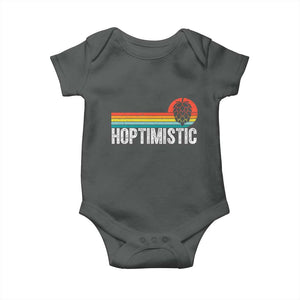 Funny Hops Craft Beer Lover Baby Onesie Hoptimistic Retro Vintage Home Brewing TS11 Dark Heather Print Your Wear