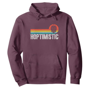 Funny Hops Craft Beer Lover Hoodie Hoptimistic Retro Vintage Home Brewing TS11 Maroon Print Your Wear