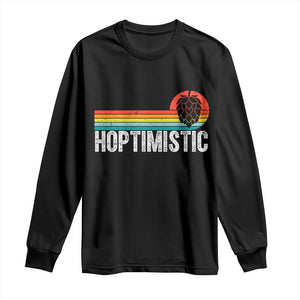 Funny Hops Craft Beer Lover Long Sleeve Shirt Hoptimistic Retro Vintage Home Brewing TS11 Black Print Your Wear