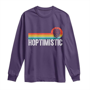 Funny Hops Craft Beer Lover Long Sleeve Shirt Hoptimistic Retro Vintage Home Brewing TS11 Purple Print Your Wear