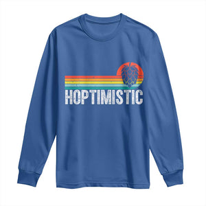 Funny Hops Craft Beer Lover Long Sleeve Shirt Hoptimistic Retro Vintage Home Brewing TS11 Royal Blue Print Your Wear