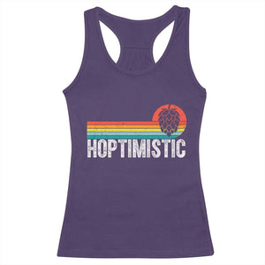 Funny Hops Craft Beer Lover Racerback Tank Top Hoptimistic Retro Vintage Home Brewing TS11 Purple Print Your Wear