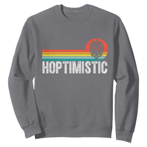 Funny Hops Craft Beer Lover Sweatshirt Hoptimistic Retro Vintage Home Brewing TS11 Charcoal Print Your Wear