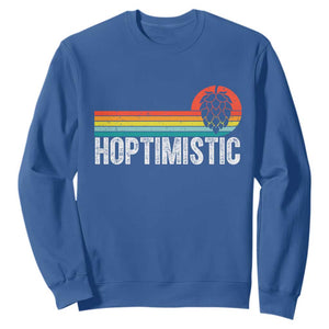 Funny Hops Craft Beer Lover Sweatshirt Hoptimistic Retro Vintage Home Brewing TS11 Royal Blue Print Your Wear