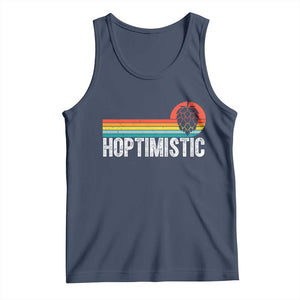 Funny Hops Craft Beer Lover Tank Top Hoptimistic Retro Vintage Home Brewing TS11 Navy Print Your Wear