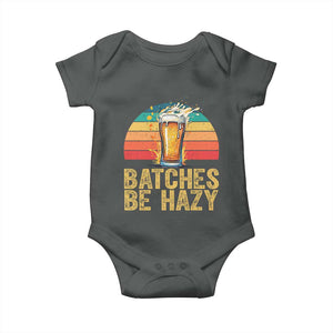 Funny Batches Be Hazy Baby Onesie Craft Beer For Home Brewing TS11 Dark Heather Print Your Wear