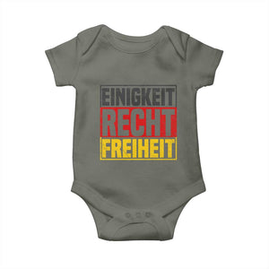 Proud Germany Baby Onesie Einigkeit Recht Freiheit German Flag TS11 Military Green Print Your Wear