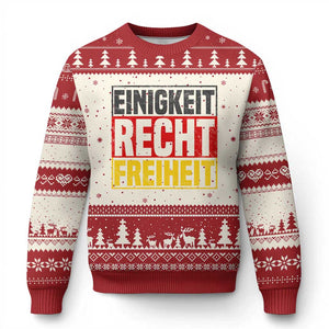 Proud Germany Ugly Christmas Sweater Einigkeit Recht Freiheit German Flag TS11 Beige Red Print Your Wear