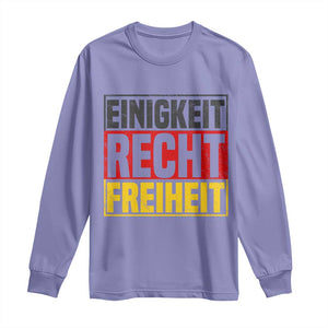 Proud Germany Long Sleeve Shirt Einigkeit Recht Freiheit German Flag TS11 Violet Print Your Wear