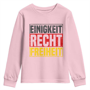 Proud Germany Youth Sweatshirt Einigkeit Recht Freiheit German Flag TS11 Light Pink Print Your Wear