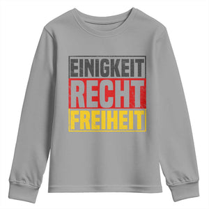 Proud Germany Youth Sweatshirt Einigkeit Recht Freiheit German Flag TS11 Sport Gray Print Your Wear