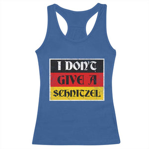German Beer Drinking Racerback Tank Top I Don't Give A Schnitzel Oktoberfest TS11 Royal Blue Print Your Wear