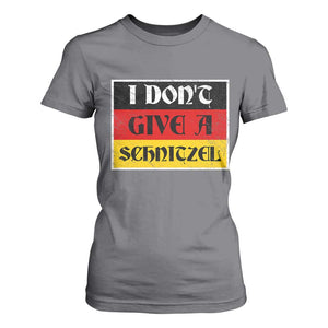 German Beer Drinking T Shirt For Women I Don't Give A Schnitzel Oktoberfest TS11 Charcoal Print Your Wear