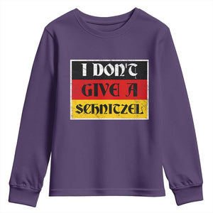 German Beer Drinking Youth Sweatshirt I Don't Give A Schnitzel Oktoberfest TS11 Purple Print Your Wear