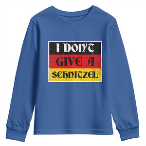 German Beer Drinking Youth Sweatshirt I Don't Give A Schnitzel Oktoberfest TS11 Royal Blue Print Your Wear
