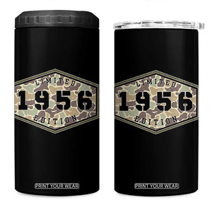 70th Birthday Hunting 4 in 1 Can Cooler Tumbler 1956 Limited Edition Vintage Camouflage Gifts For Turning 70